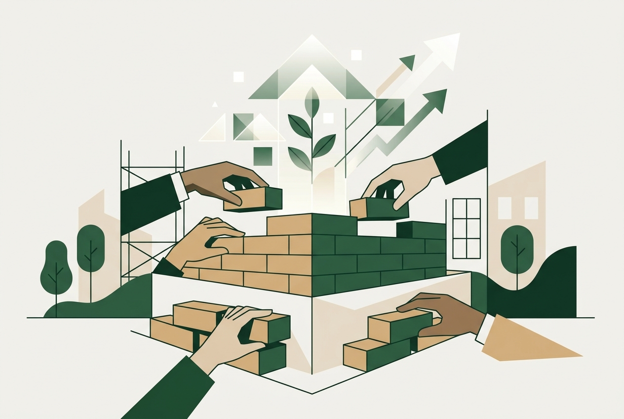 Ilustración de voluntariado y apoyo humanitario